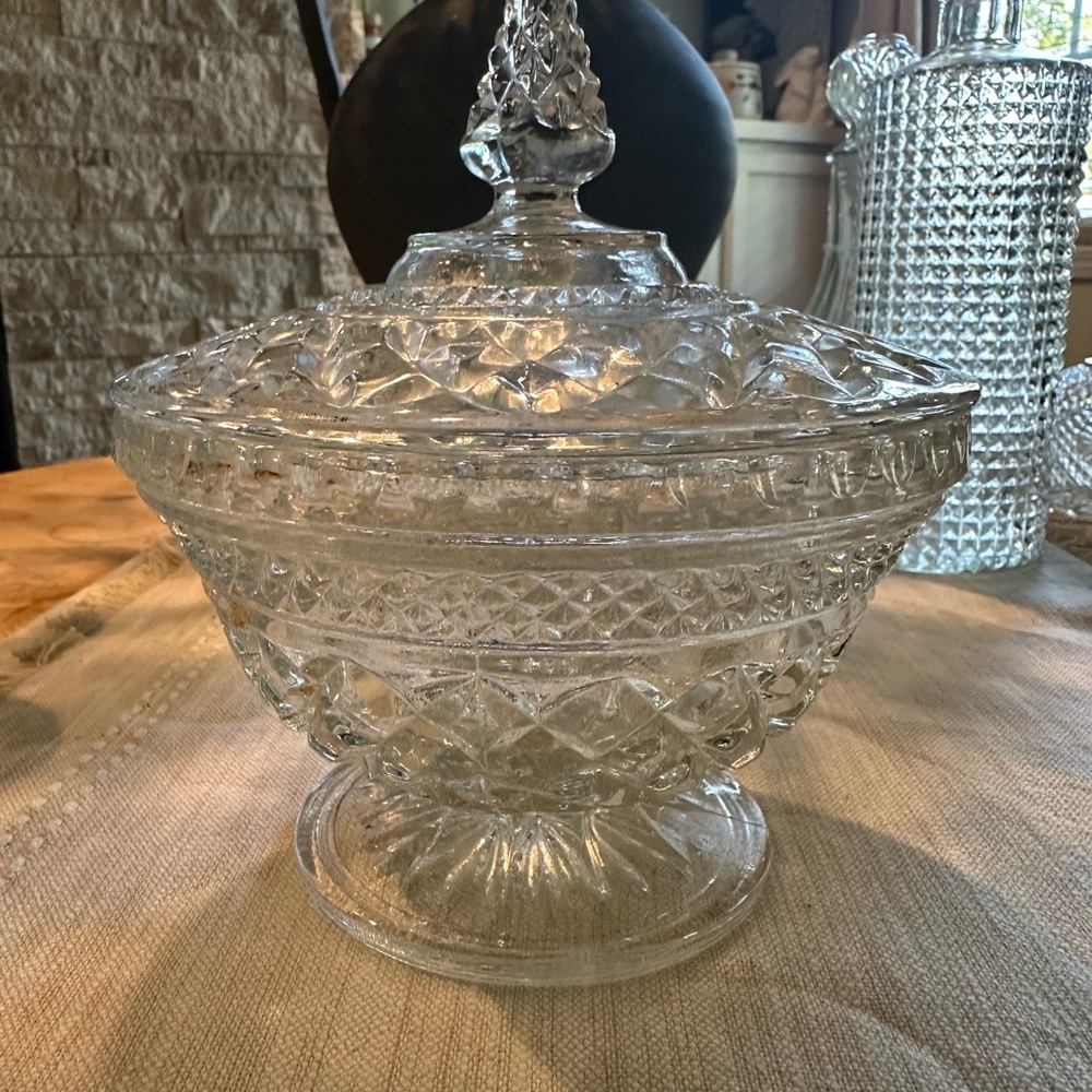 Elegant Crystal Glass Candy Dish